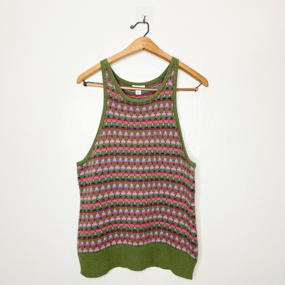 Sundance Olive Green and Lavender Knit Tank Top - Picture 2 of 6